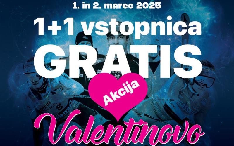 1+1 vstopnica gratis za vse 'valentinčke'