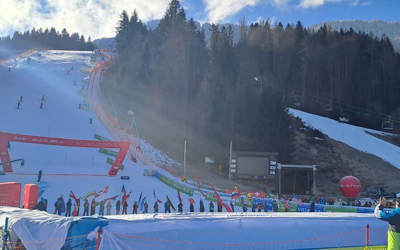 CHILDREN HAVE TAKEN THE COUNTRIES' FLAGS TO THE FINISH ARENA